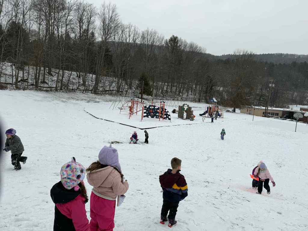 Elementary Students in the Snow 1