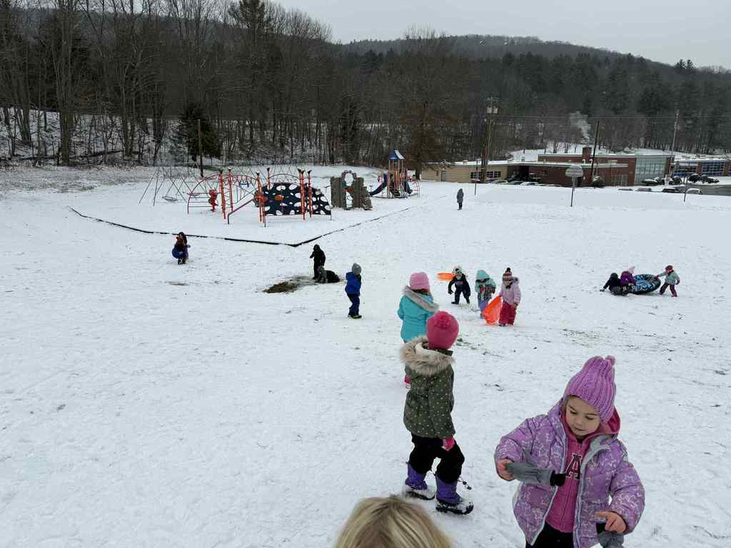 Elementary Students in the Snow 2