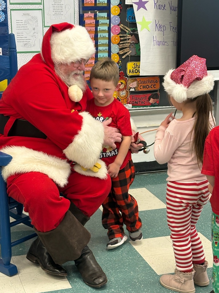 Santa visits Elementary 5
