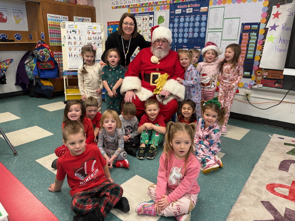 Santa visits Elementary 1