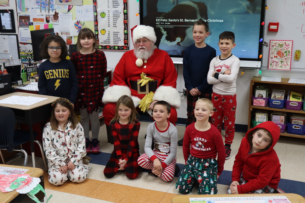 Santa visits Elementary 1