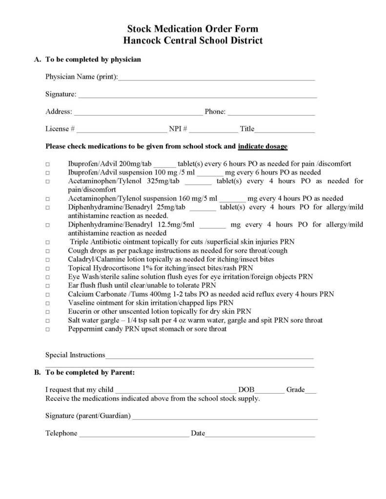 Stock OTC Order Form