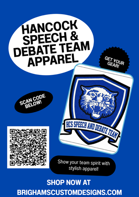 Hancock Wildcats Speech and Debate Flyer