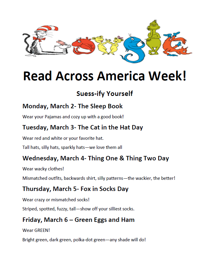 Read Across America Week Flyer