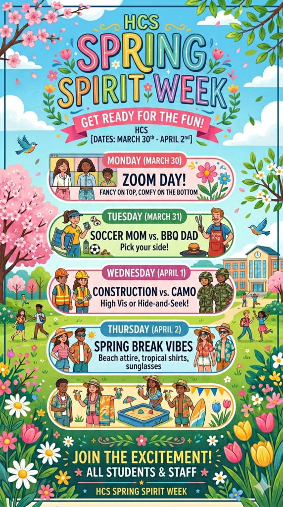 Spring Spirit Week Poster