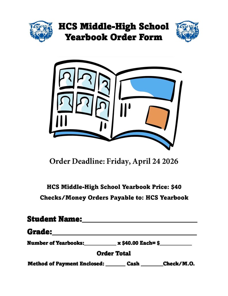 HCS MS-HS Yearbook Order Form