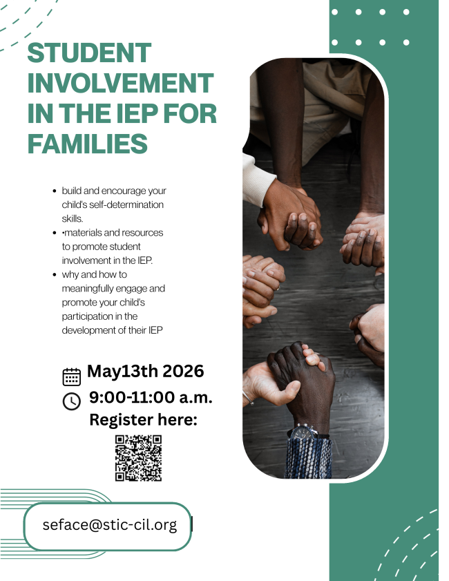 Student Involvement in IEP for families flyer