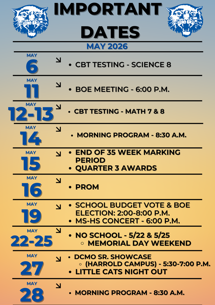 May Important Dates Graphic