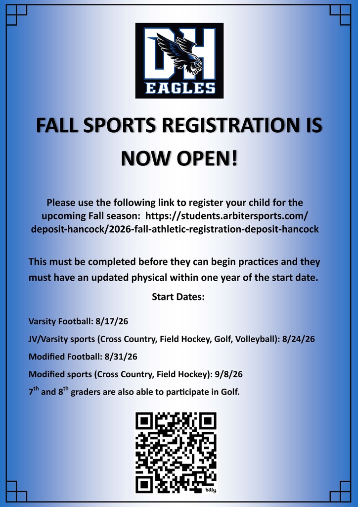 Fall Sports Registration Flyer