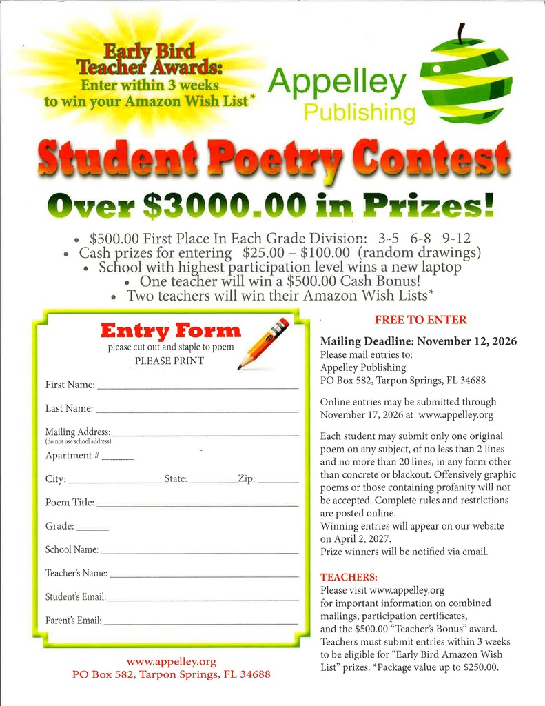 Student Poetry Contest Flyer