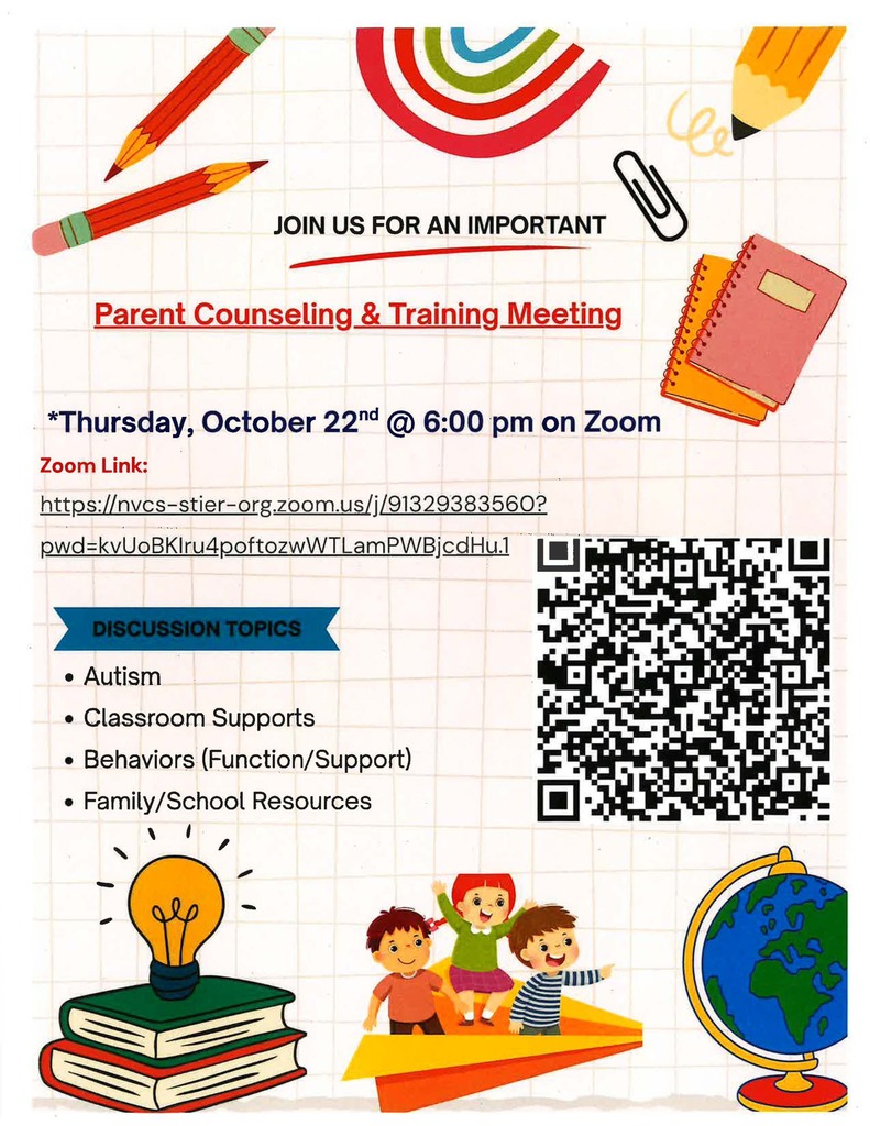 Parent counseling & training meeting flyer