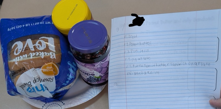 students how to make a pbj 