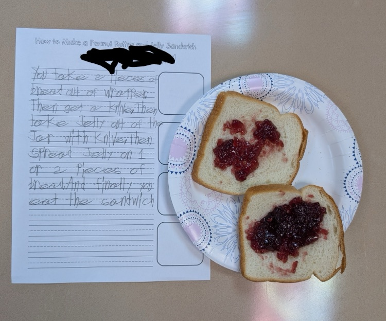 students how to make a pbj 