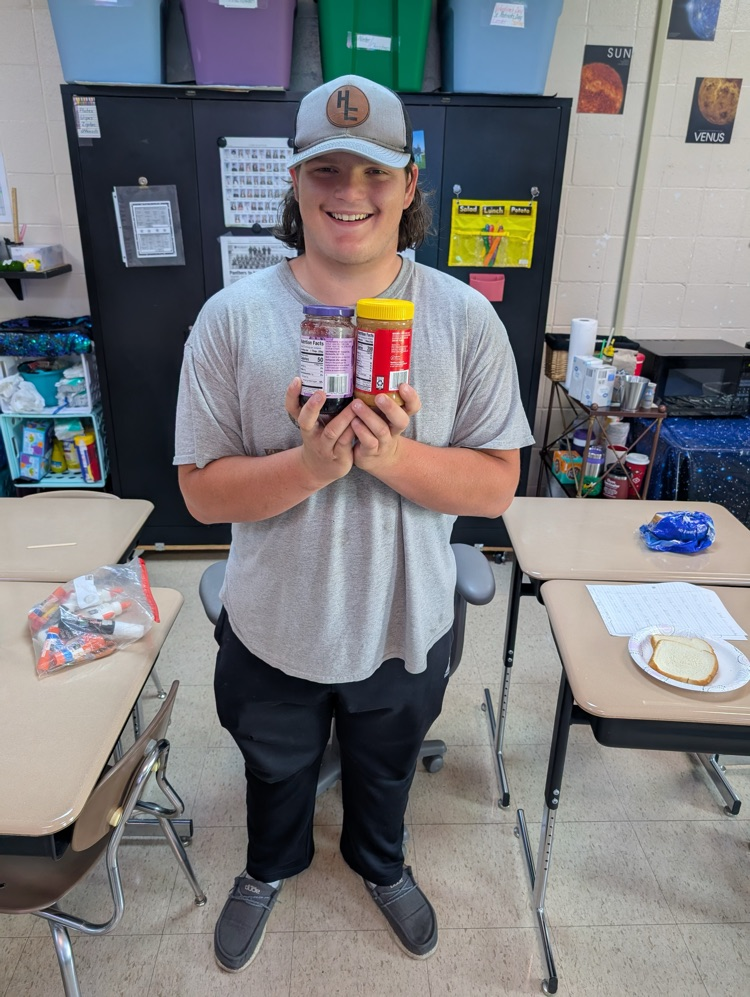 student with supplies