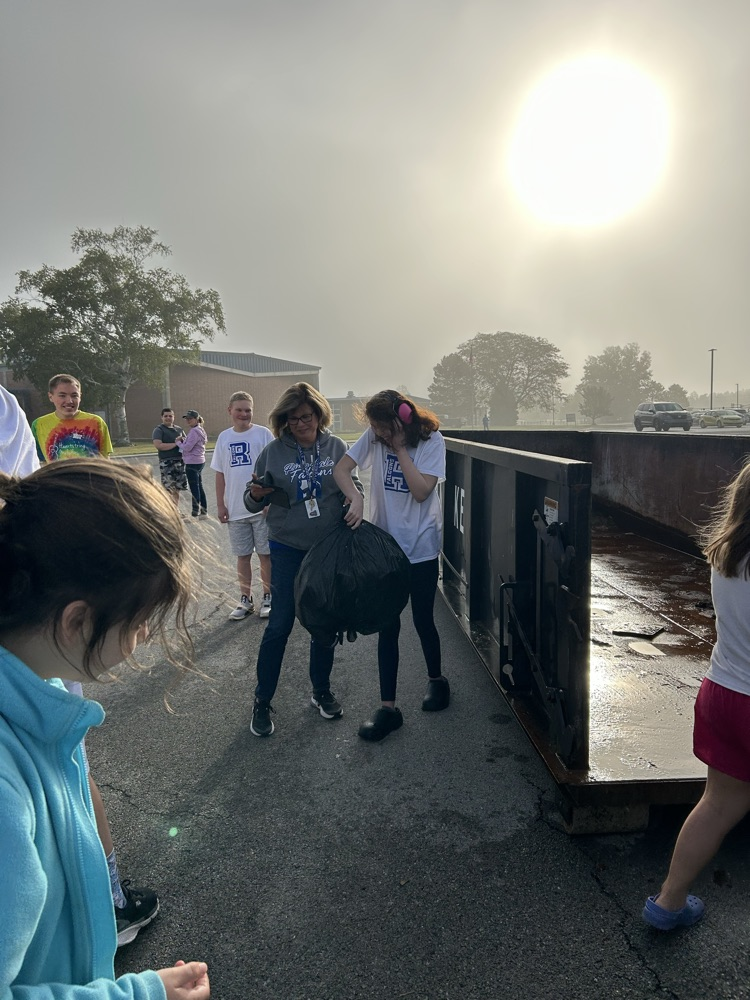 students recycling