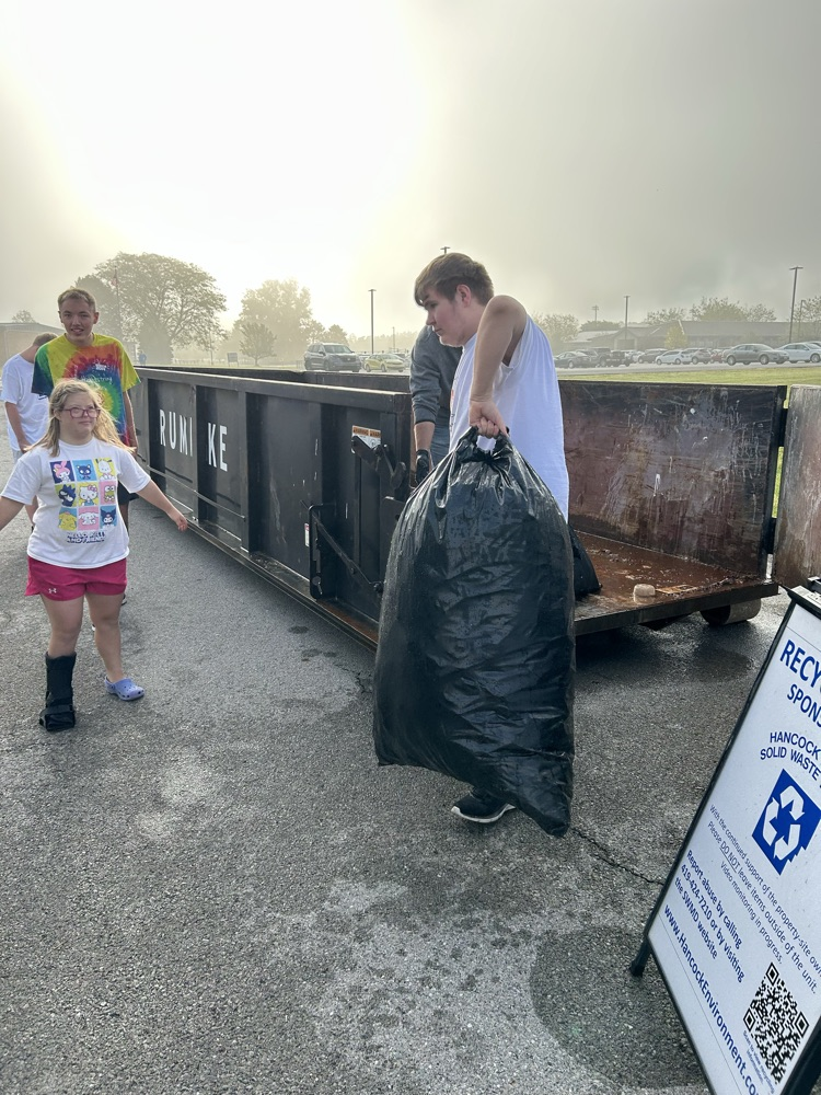 students recycling