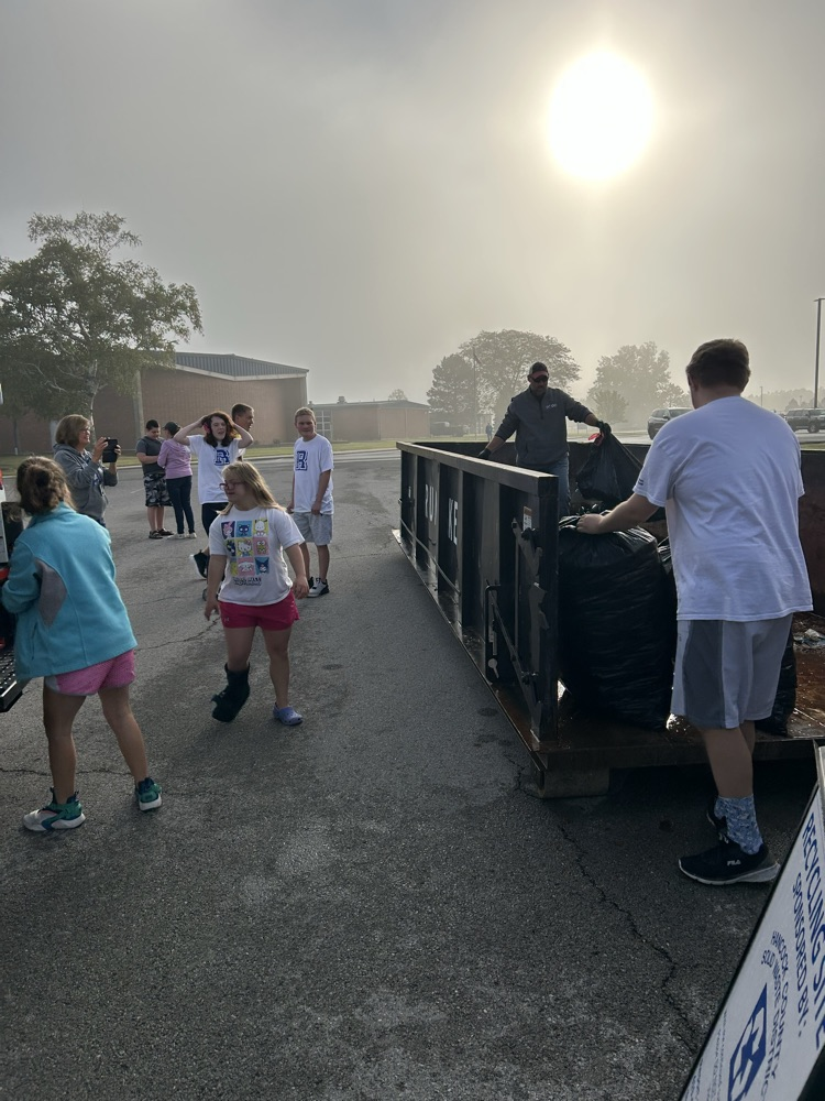 students recycling
