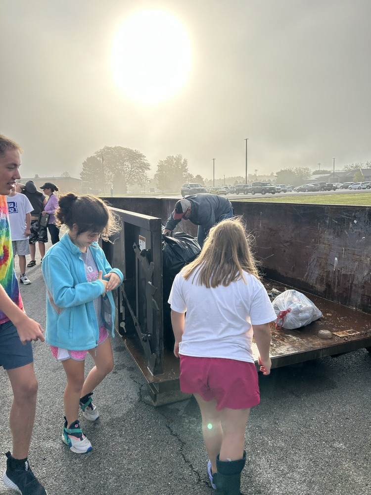 students recycling