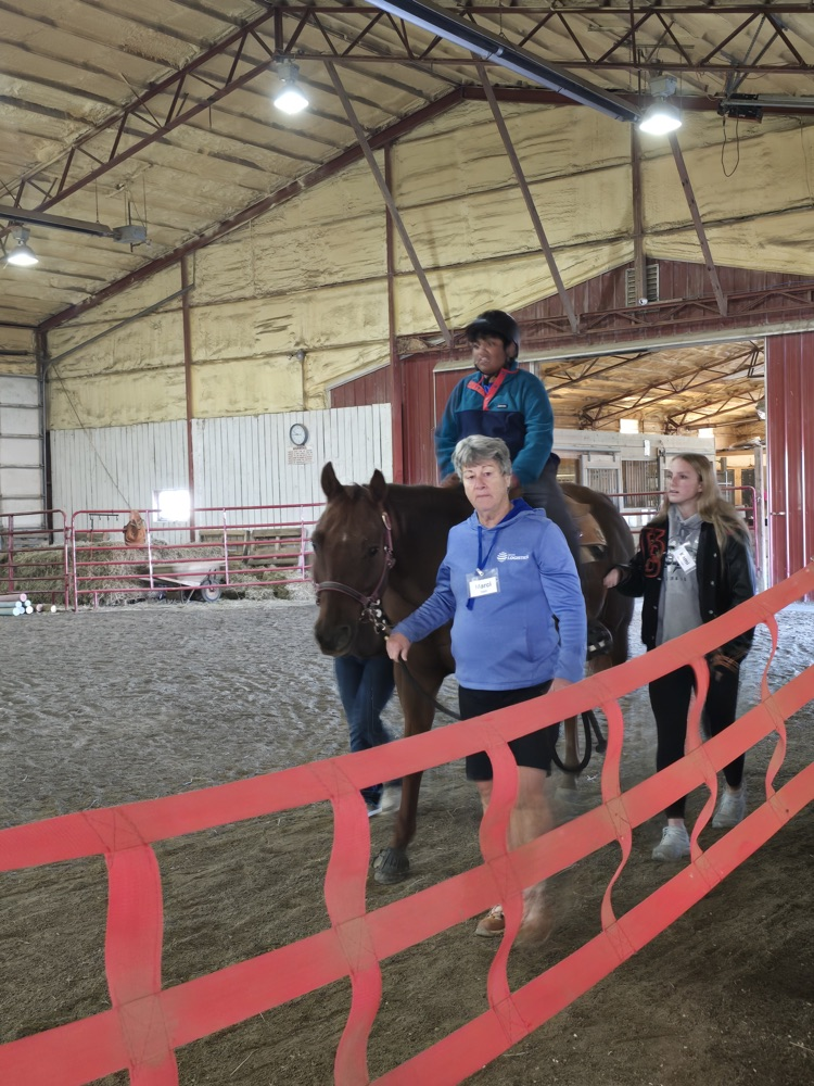student on horse
