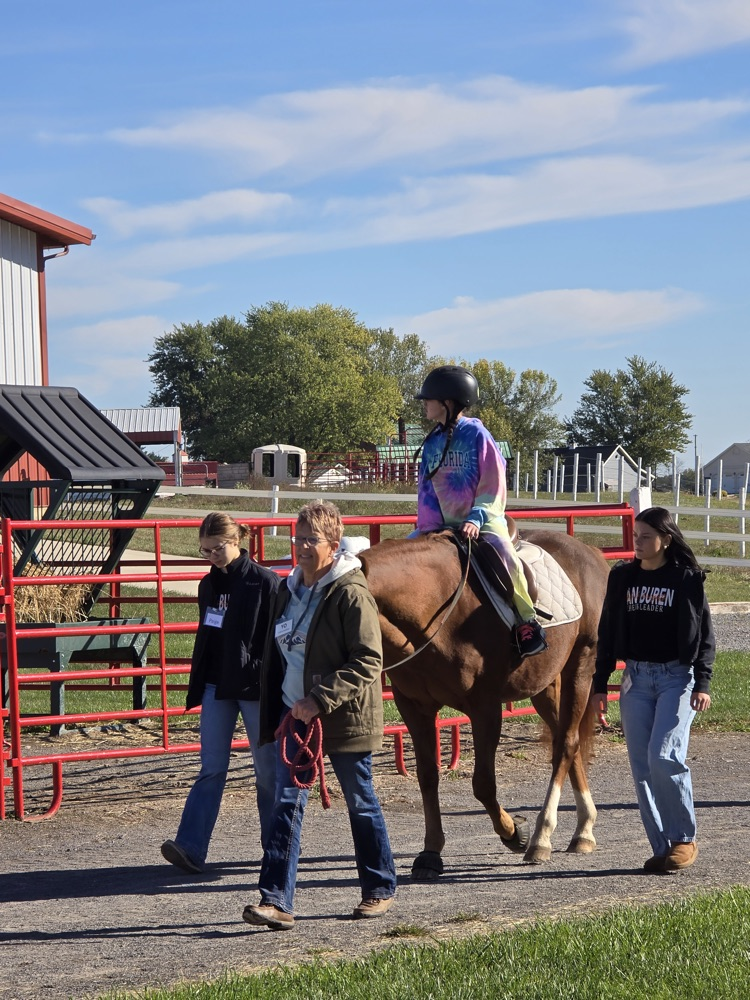 student on horse