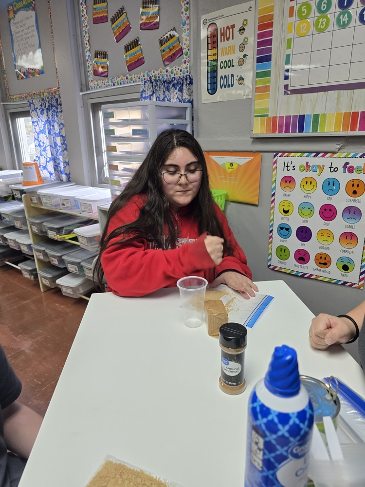 students making and eating apple pie