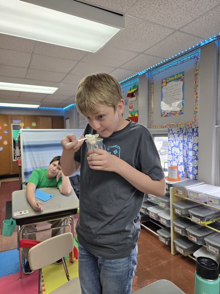 students making and eating apple pie