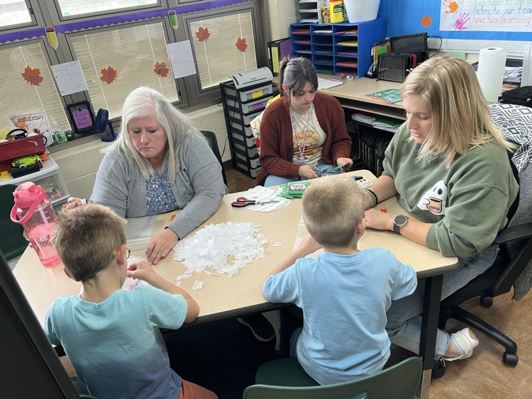 students making ghost craft