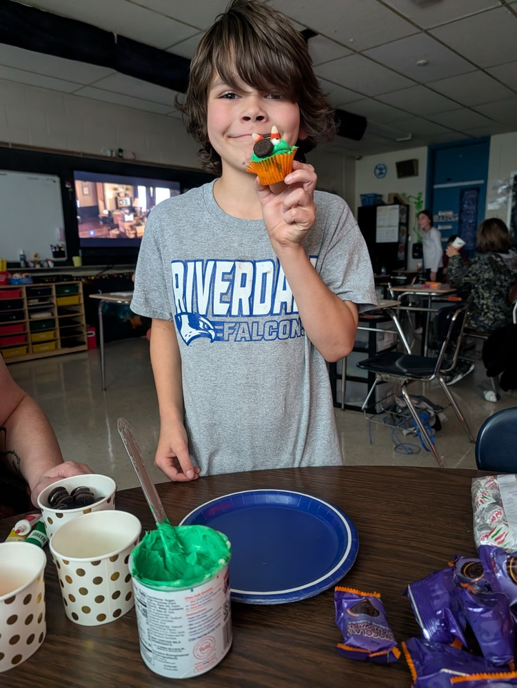 students making Halloween treats 