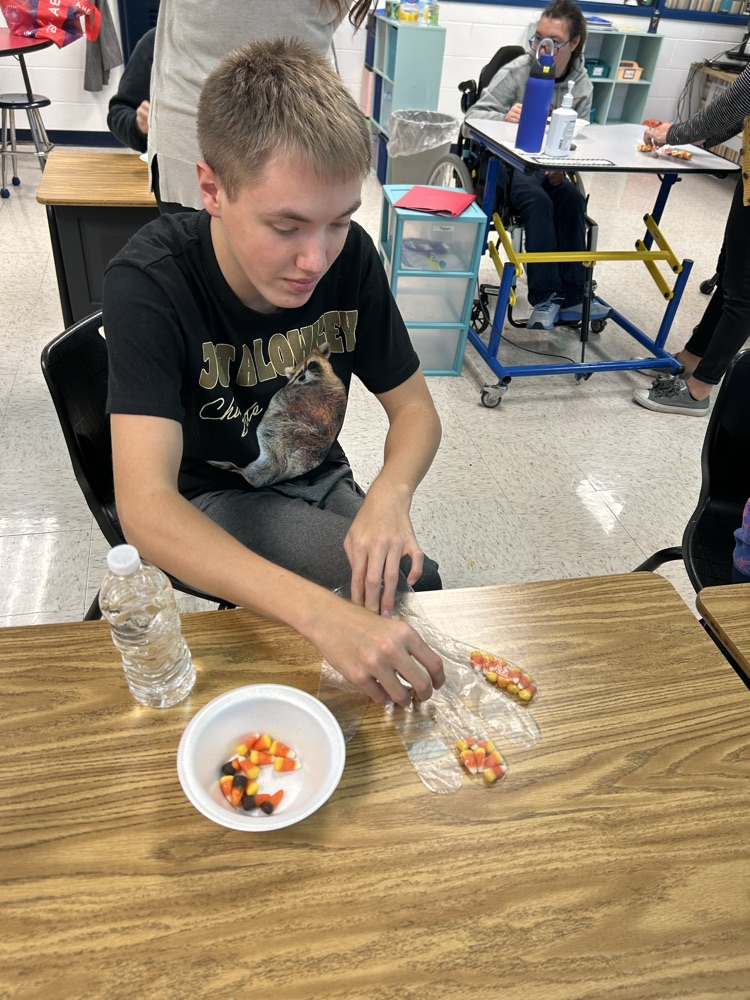 student making turkey treats