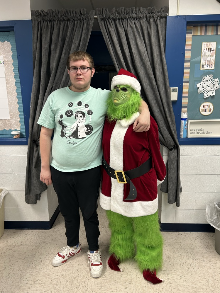 student with the grinch