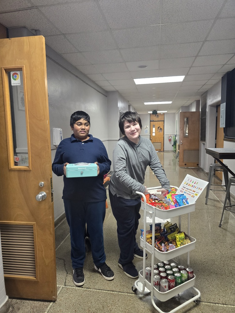 students with treat cart