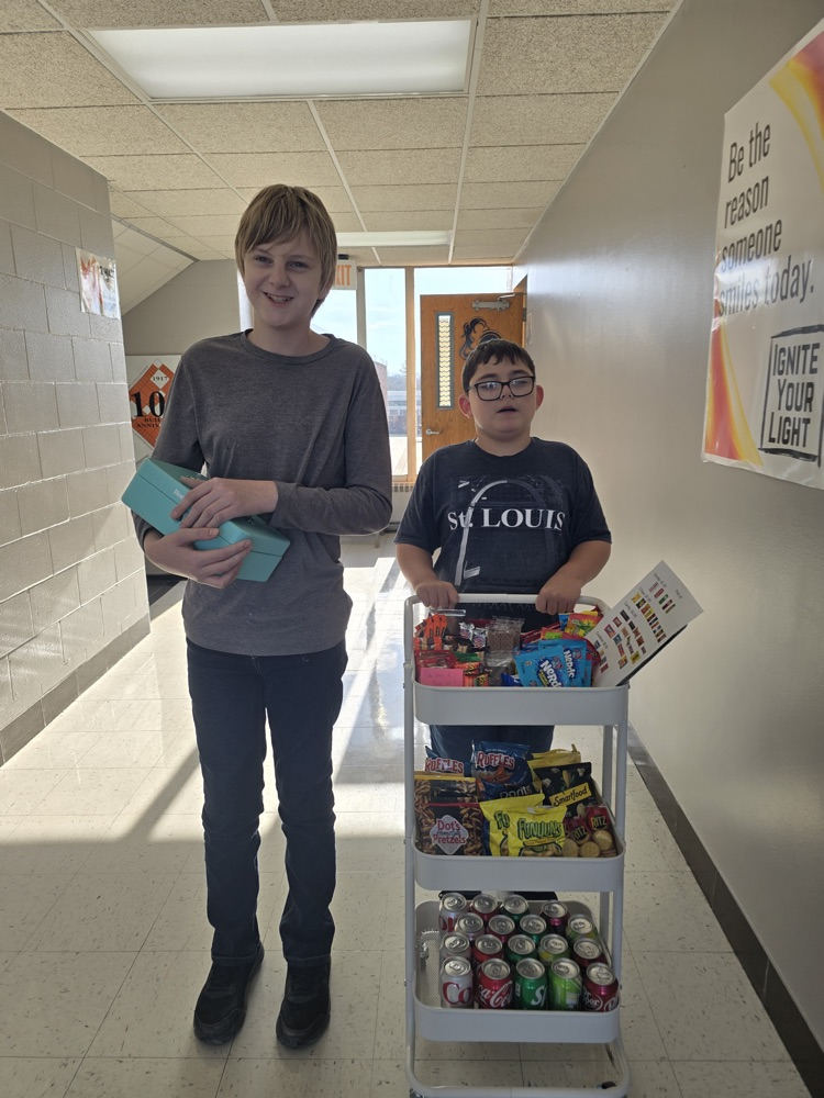students with treat cart