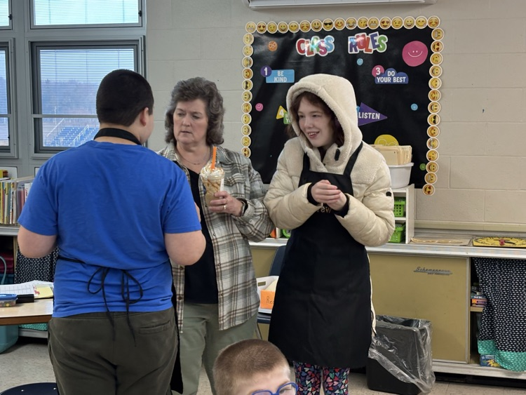 students delivering coffee