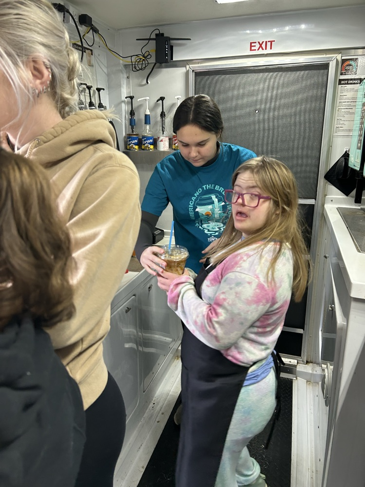 student taking order 