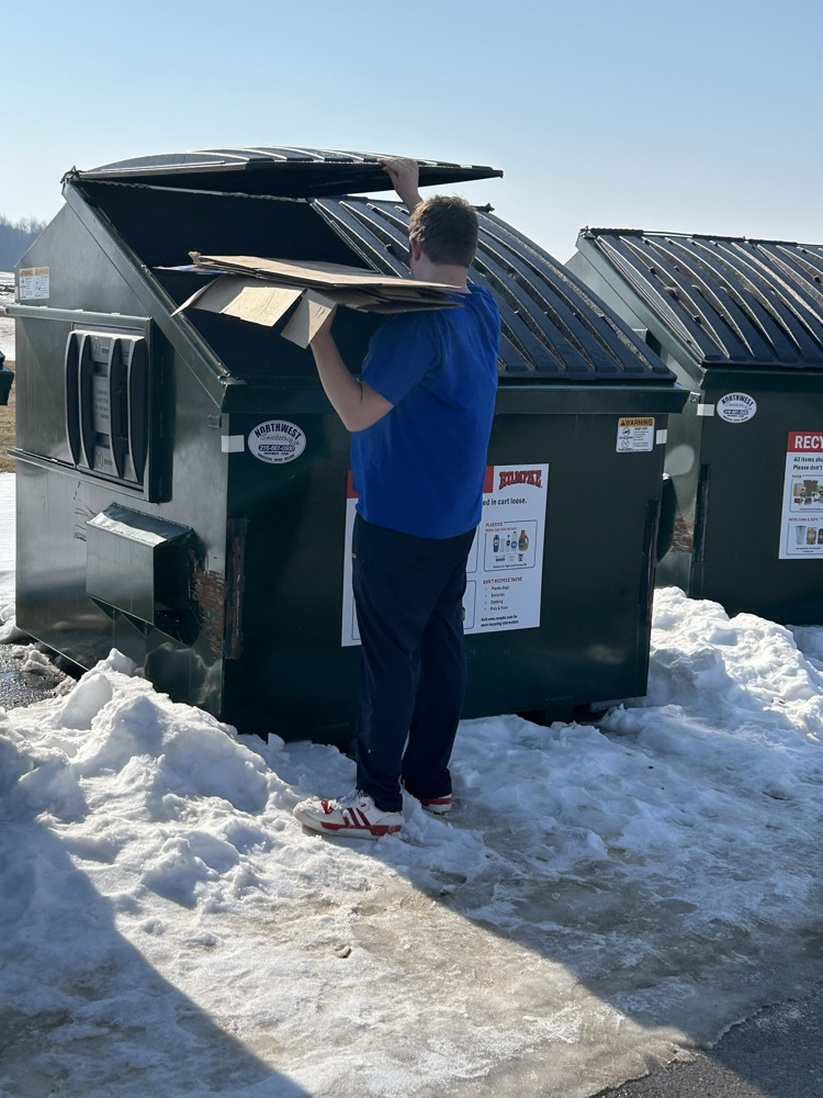 students recycling