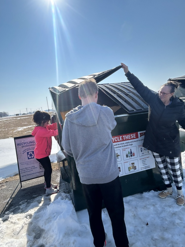 students recycling
