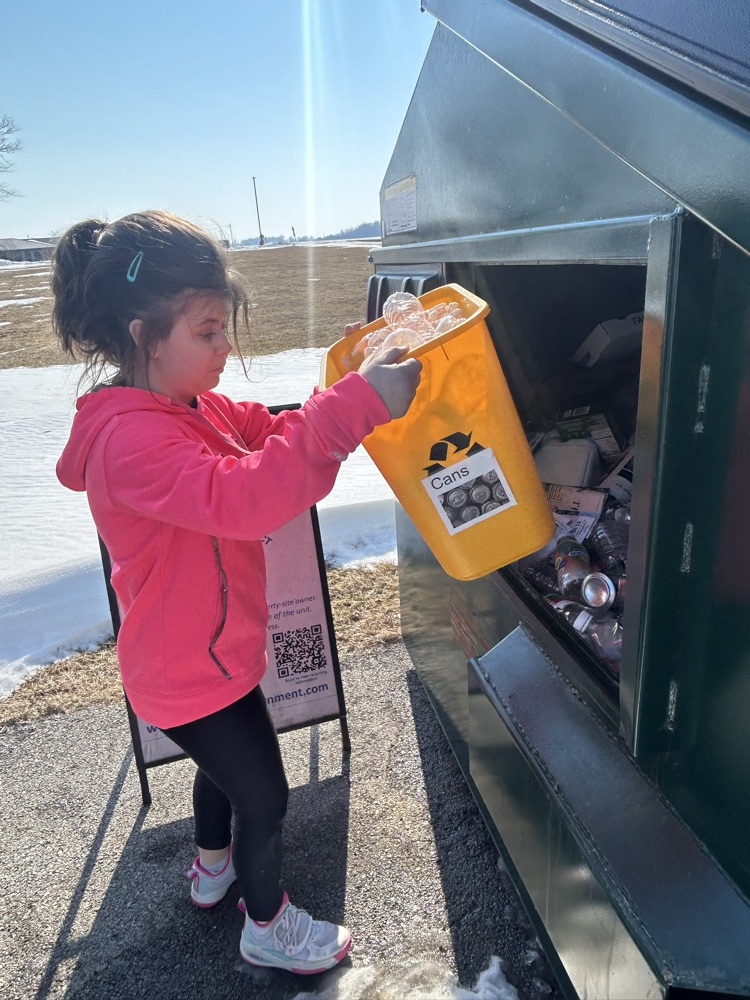 students recycling