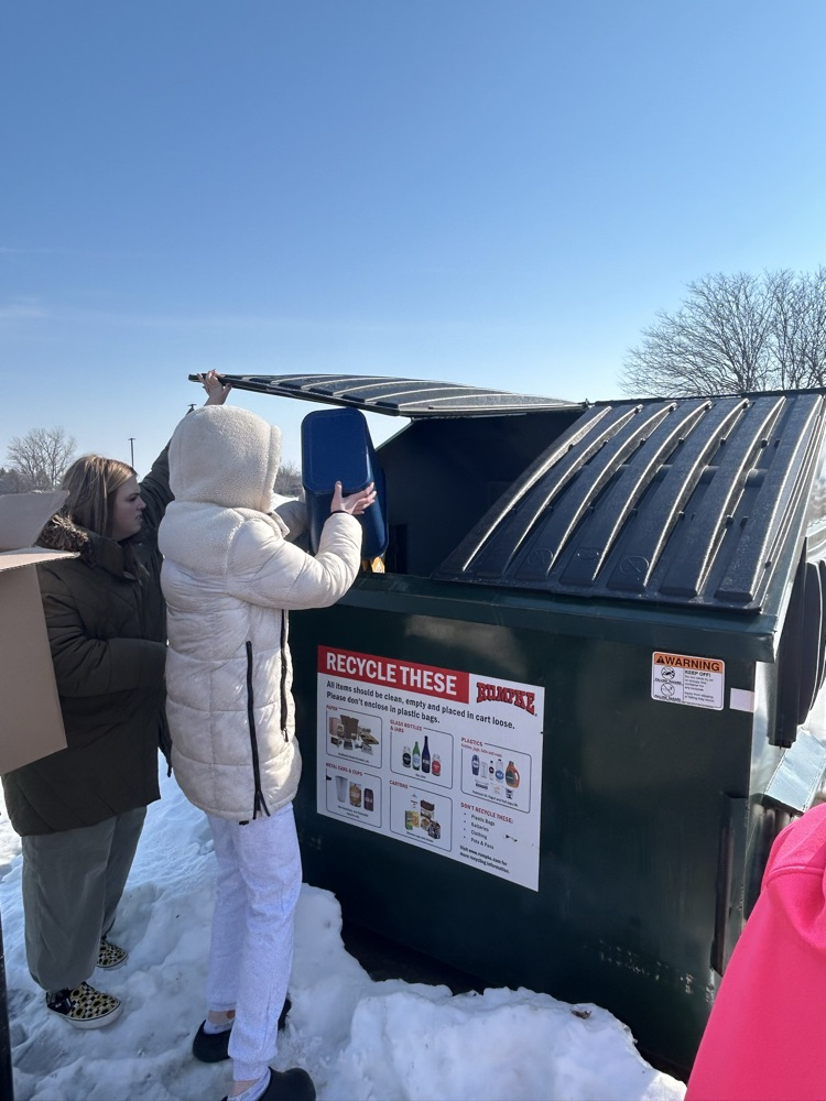 students recycling