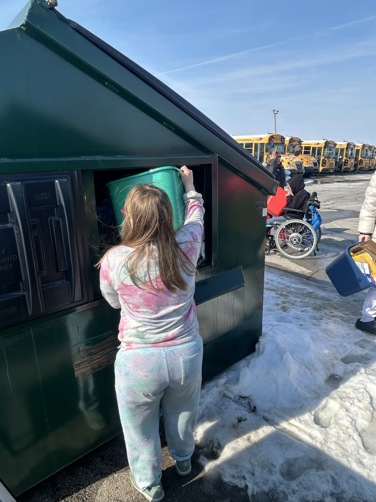 students recycling
