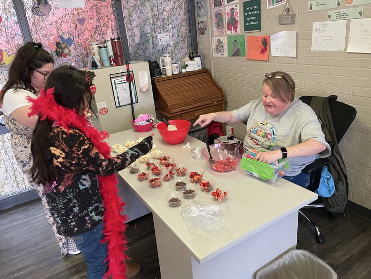 students celebrating Valentine’s Day
