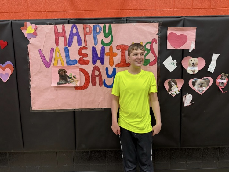 student celebrating Valentine’s Day
