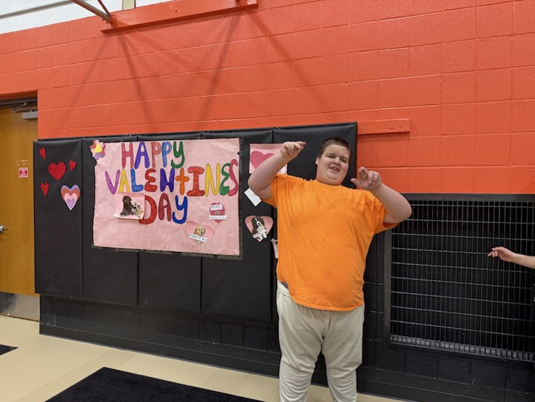 student celebrating Valentine’s Day