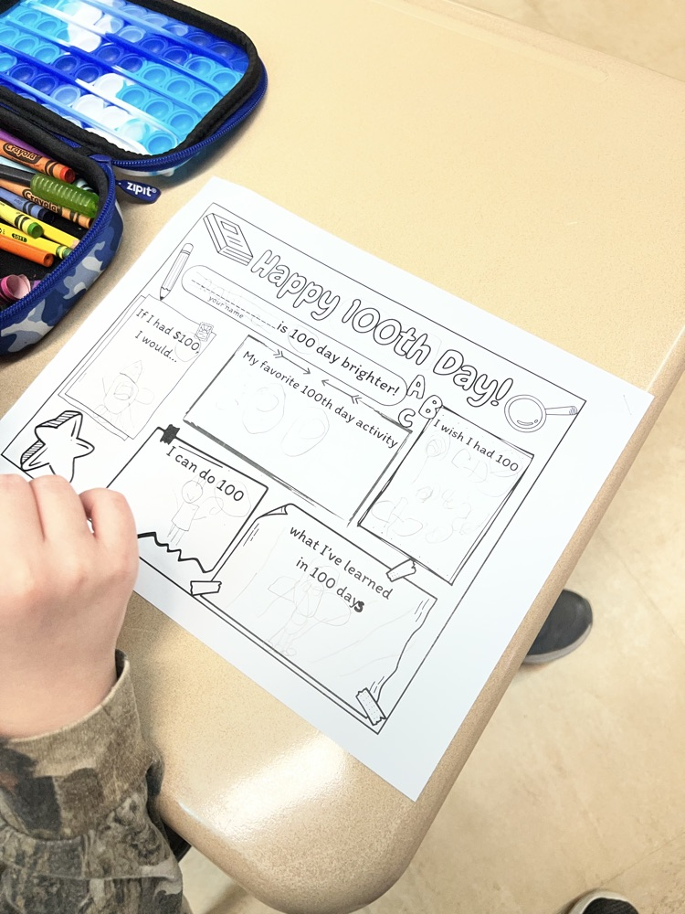 student working on worksheet