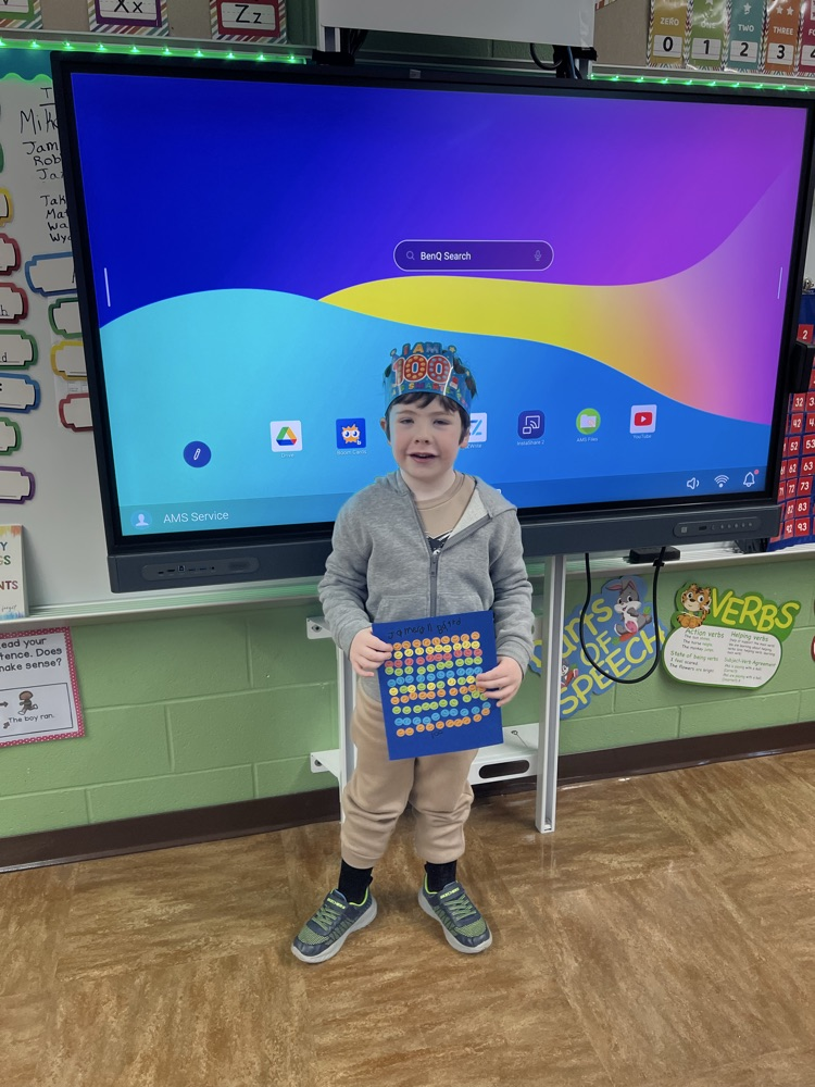 student with 100 things