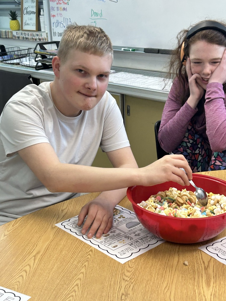 students making lucky charms bait