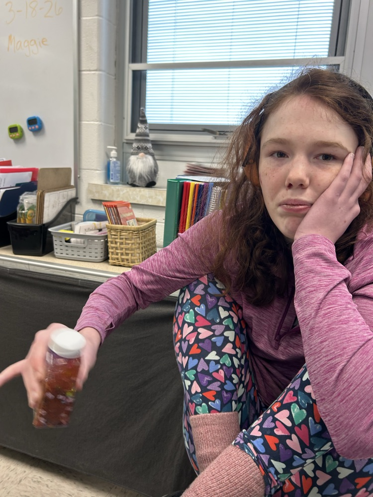 student with stress jar