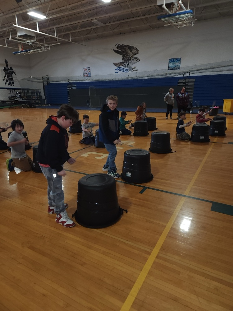 students doing cardio drumming