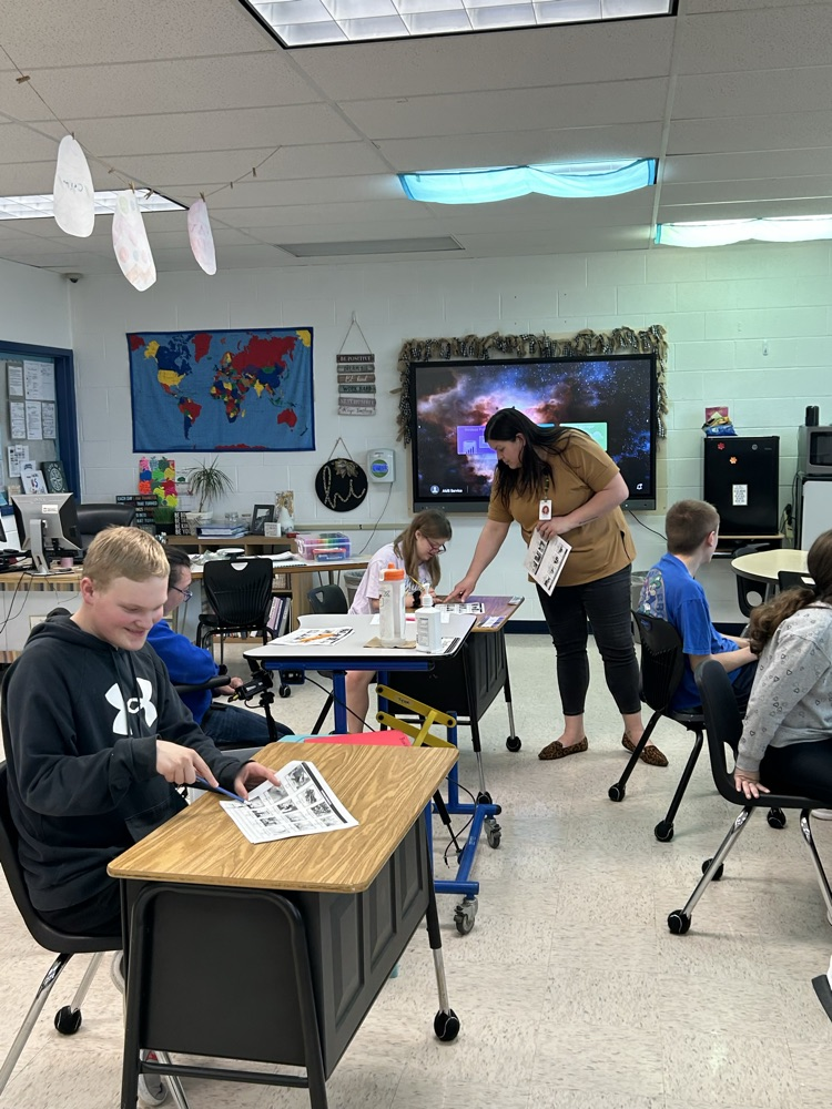 students with teacher