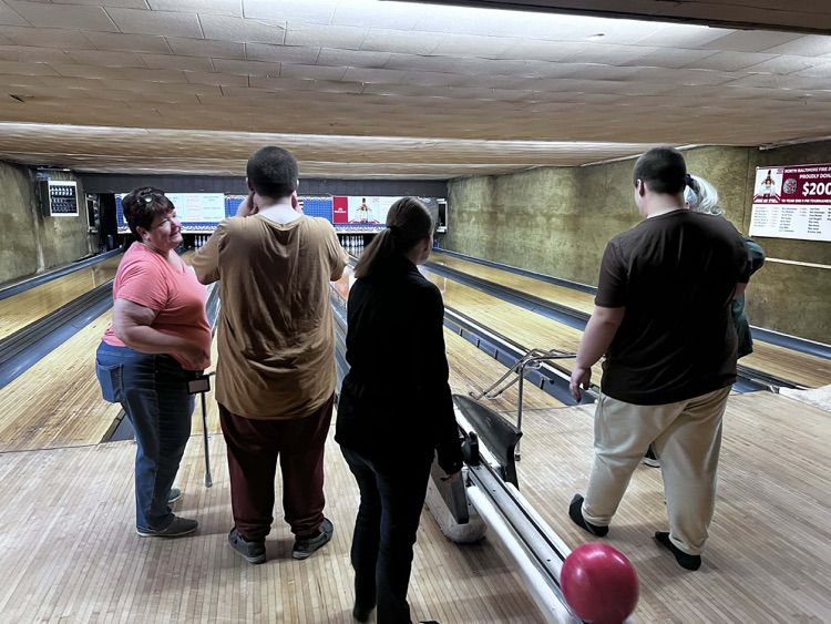 students bowling