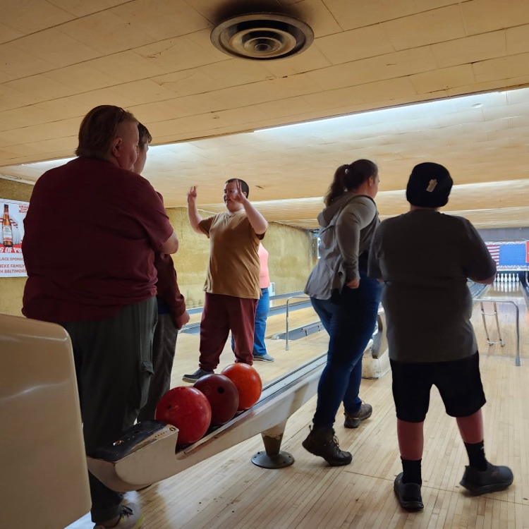students bowling